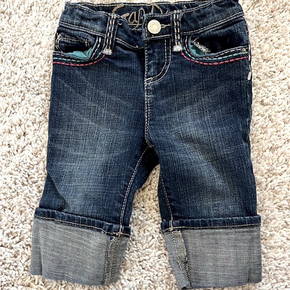 Baby Gap Girls Embroidered Cropped Jeans